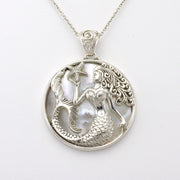 Silver Mermaid with Starfish Mother of Pearl Pendant