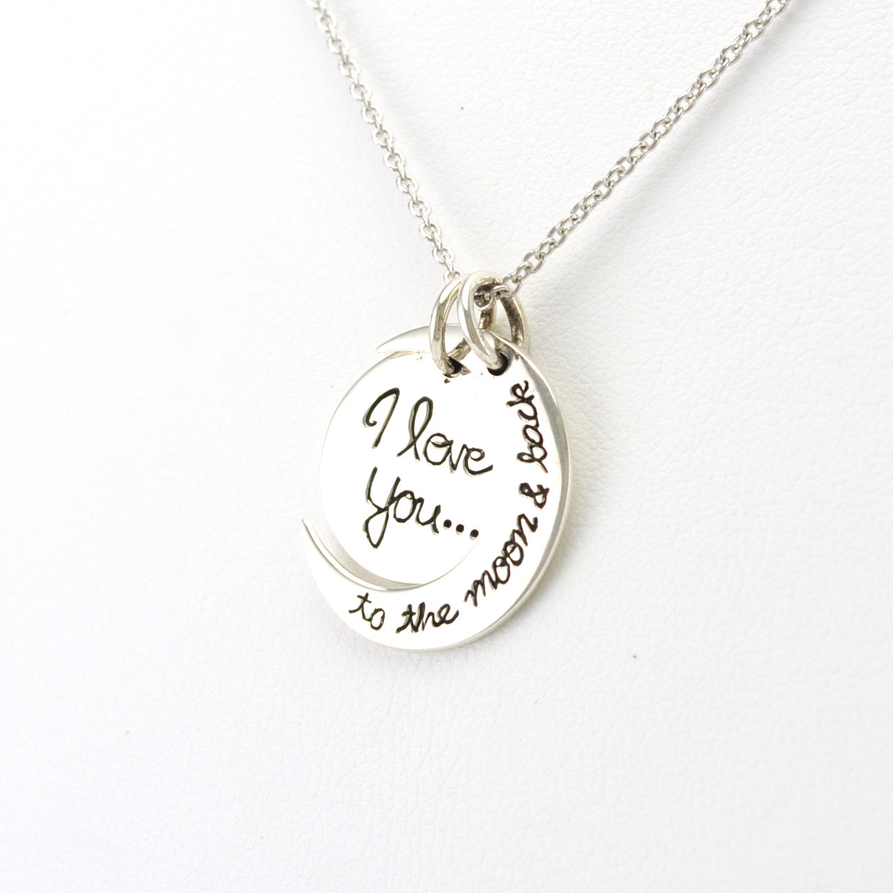  Silver I love you to the moon and back Necklace