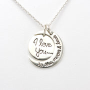 Alt View  Silver I love you to the moon and back Necklace