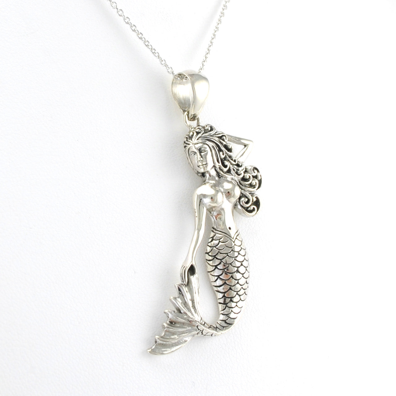 Silver Mermaid Tail Out Necklace