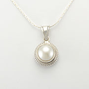 Alt View Silver Pearl 11mm Pendant