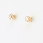 Side View Gold Fill 5mm Cubic Zirconia Earring