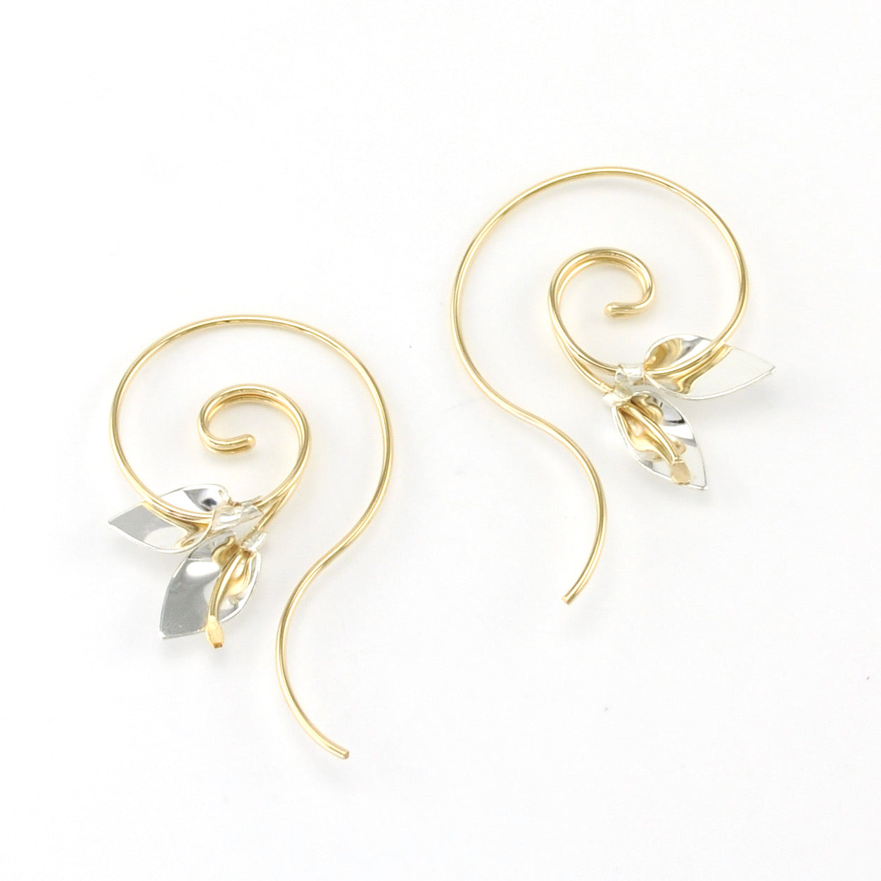 Gold Fill Spiral Threaders with Silver Lilies