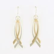 Sterling Silver Gold Fill 4 Cross Over Earrings