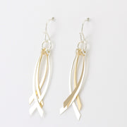 Side View Sterling Silver Gold Fill 4 Cross Over Earrings