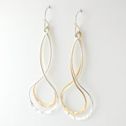 Side View Silver Gold Fill Double Drop Earrings