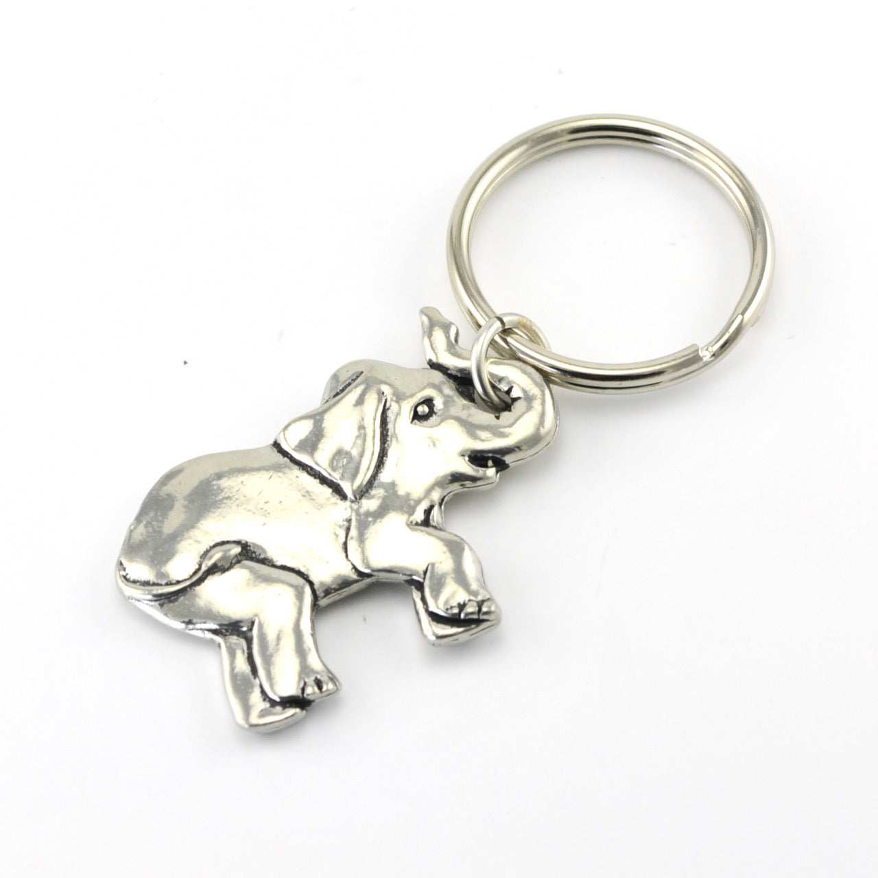 Handcrafted Pewter Elephant Key Chain