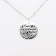 Alt View Silver Love You to the Moon Necklace