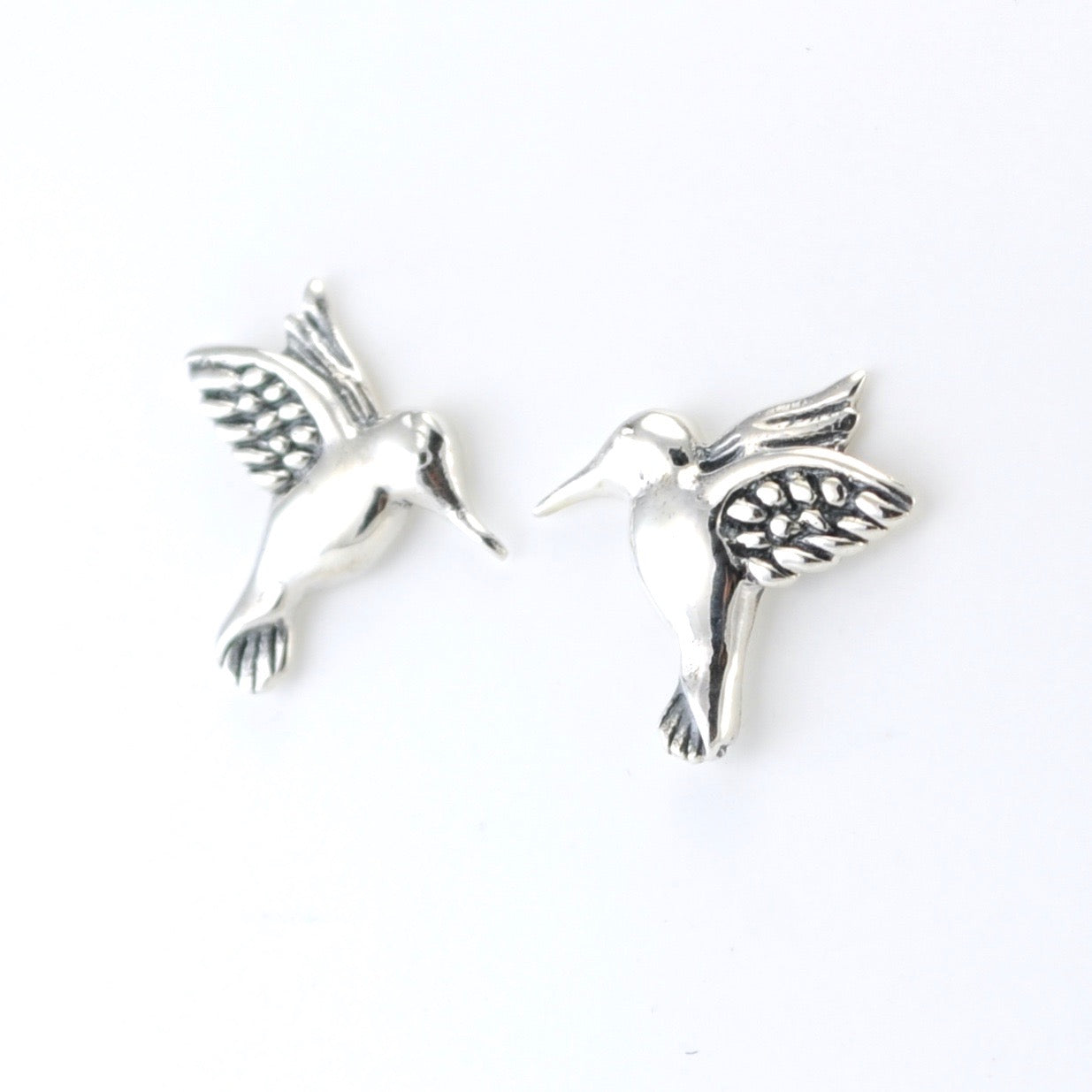 Silver Hummingbird Post Earrings