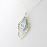 Silver Roman Glass 3 Marquise Necklace