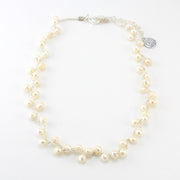 Japanese Silver White Pearl 16 Inch Necklace