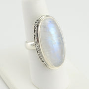 Alt View Moonstone Long Oval Bali Ring