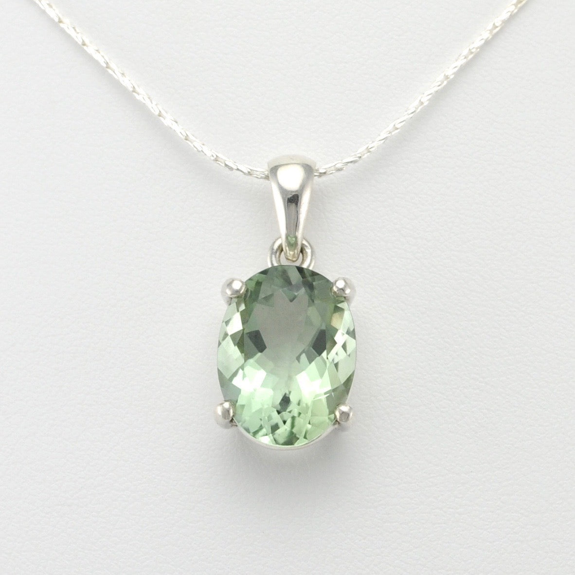 Prasiolite Oval Pendant